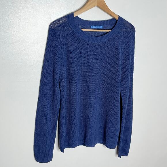 J. McLaughlin Long Sleeve Linen Blend Pullover Sweater Womens Large Blue Coastal - Picture 4 of 10